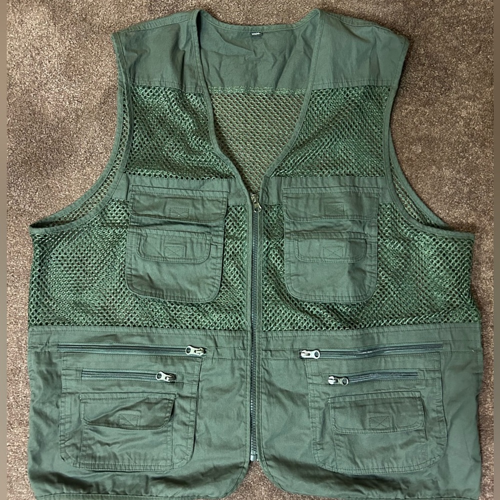 Green Manfinity Fishnet Vest
